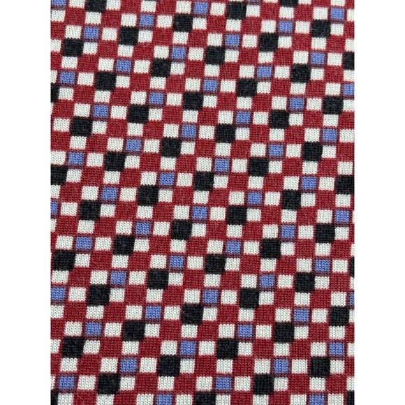 Bobby Chan Polo Shirt XXL Red Geometric 70% Silk 30% Cotton Short Sleeves - Picture 1 of 8